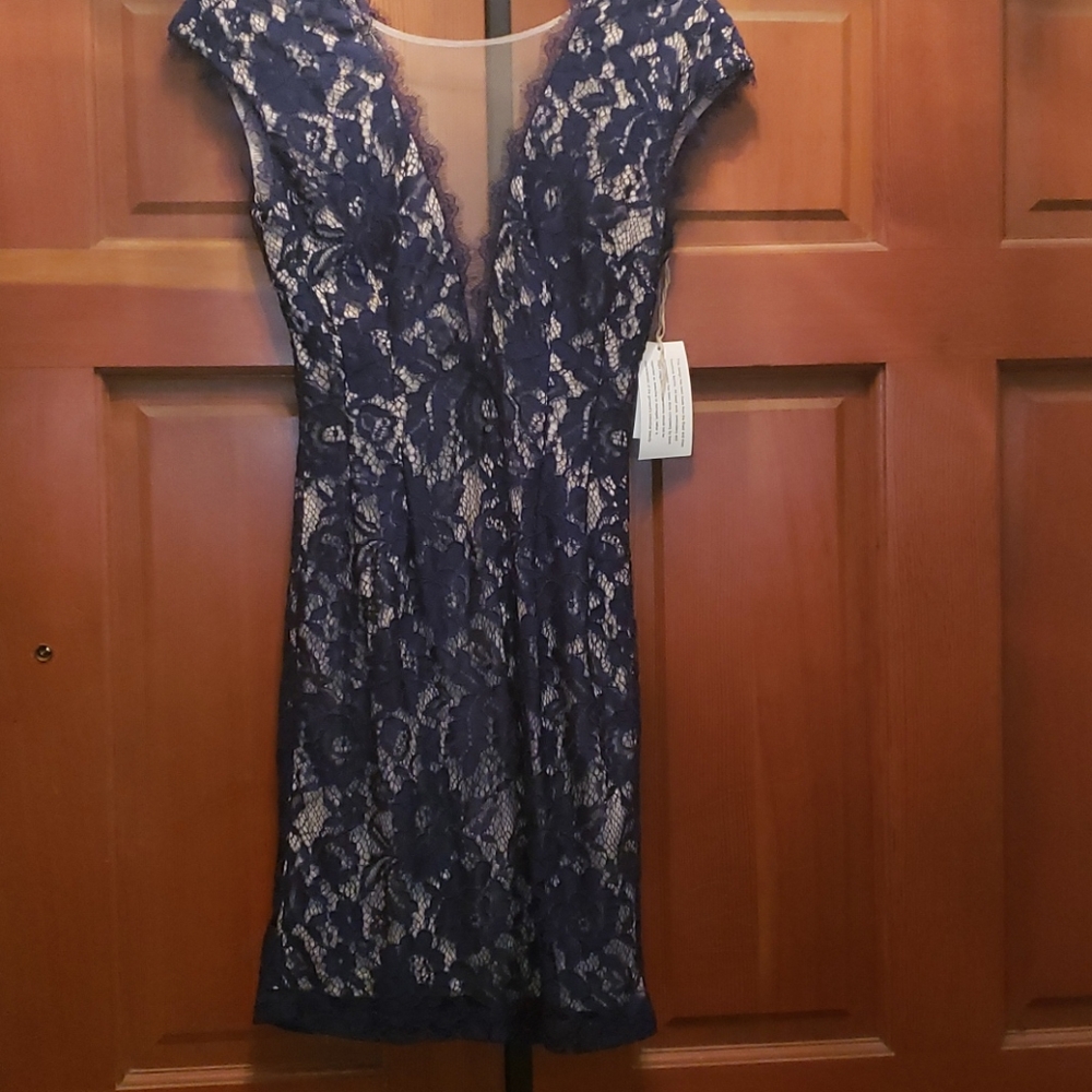 Aiden Mattox Lace Backless Dress